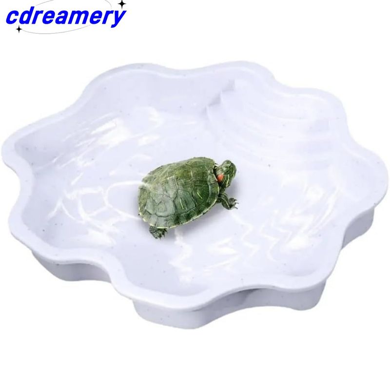 Aquatische Klettern Haustier Schildkröte Bad Pool Reptil Fütterung Gericht Wasser Topf Landschaft Aquarium Dekoration Schildkröte Lebensraum_voghion.com