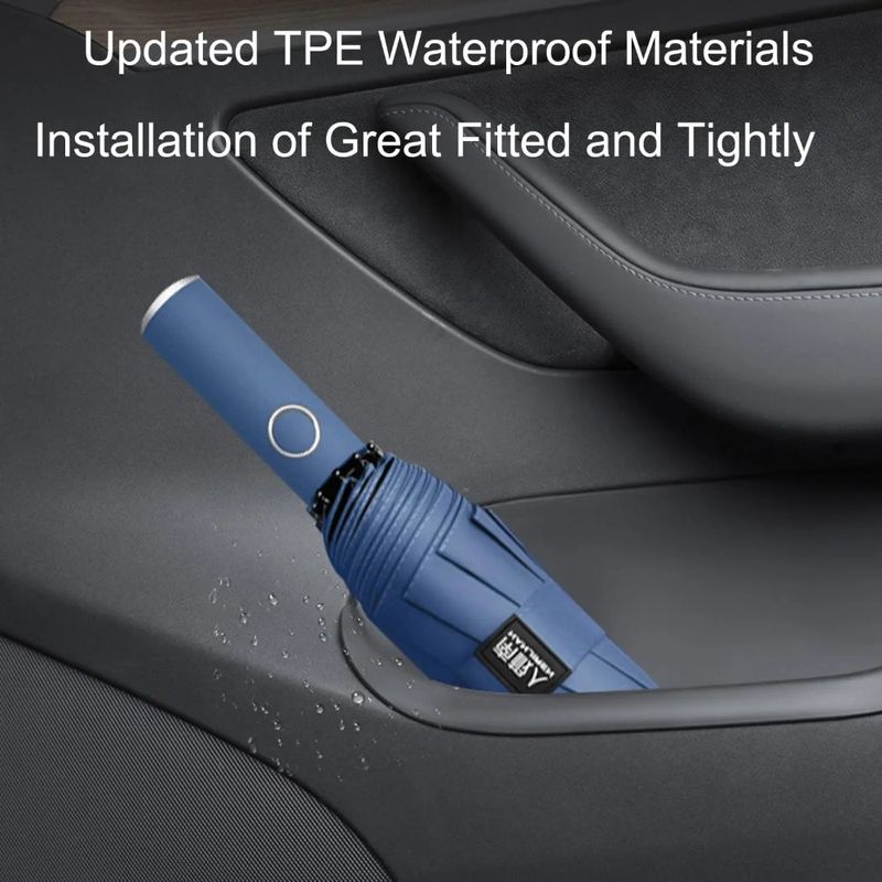 Boîte de rangement latérale de porte, 4 pièces, couvercle complet, organisateur de plateau de porte avant et arrière pour Tesla Model Y 2020-2024, tapis de plateau de fente de porte en TPE_voghion.com