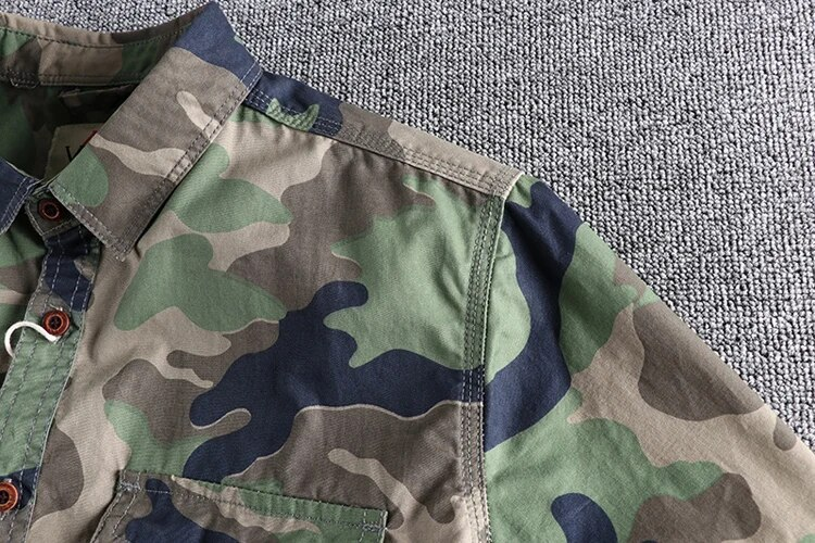 Fashion Wash Camouflage N-Style Workwear Langarmhemd Herren Doppeltaschen Casual Military Jugendbluse_voghion.com