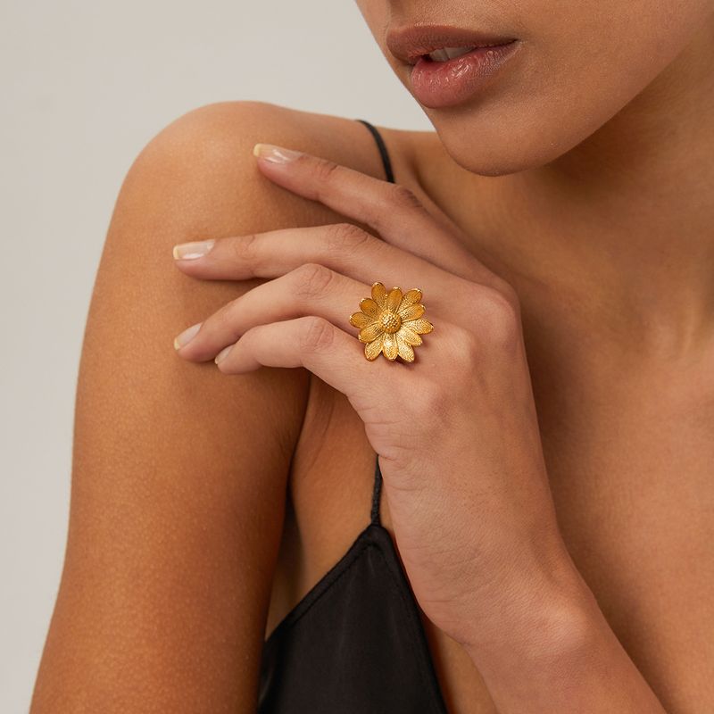 Acciaio inossidabile e orecchini 2024 Anello girasole stile Maillard_voghion.com