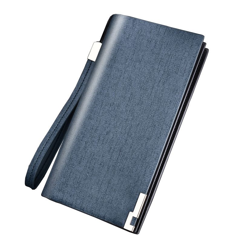 Cartera larga Hengsheng para hombre con múltiples ranuras para tarjetas, cierre de cremallera y estilo sencillo._voghion.com