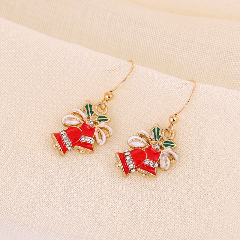 Earring set, long snowflake, elderly tree, cane, bell, alloy ear accessory for women_voghion.com