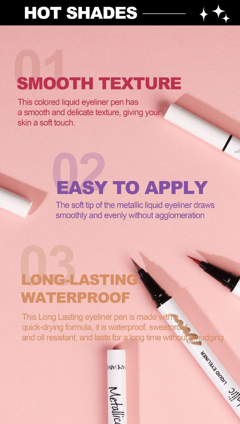 Color Pearlescent Shiny Eyeliner Pen Waterproof Not Sniffing Exclusive_voghion.com