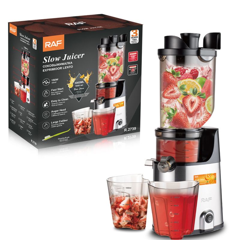 RAF Slow Juicer - With Pulp Separator, Large Caliber No Cutting Needed, Filter For Fruits & Vegetables_voghion.com