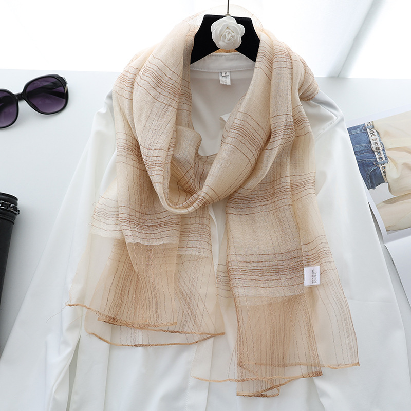 r autumn and winter new version of silk blended scarf female mulberry silk gold and silver silk long shawl dual-use silk scarf_voghion.com