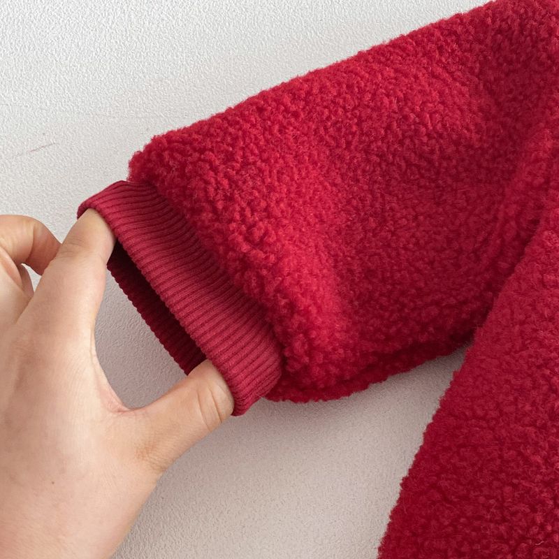 Alyce-xiyue1baobao Tenue rouge du Nouvel An, combinaison matelassée ours de Noël pour bébé, vêtements tendance pour nouveau-né_voghion.com