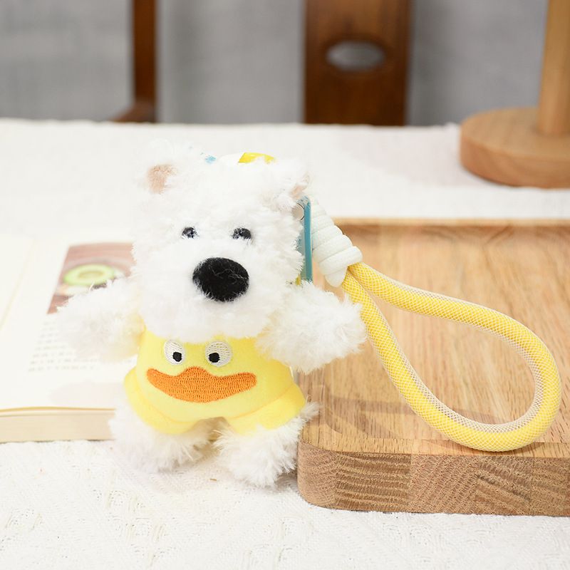 Internet-Promi West Highland White Terrier Weste Welpen-Outfit Plüschpuppe Schlüsselanhänger Anhänger Exquisiter süßer Rucksack_voghion.com