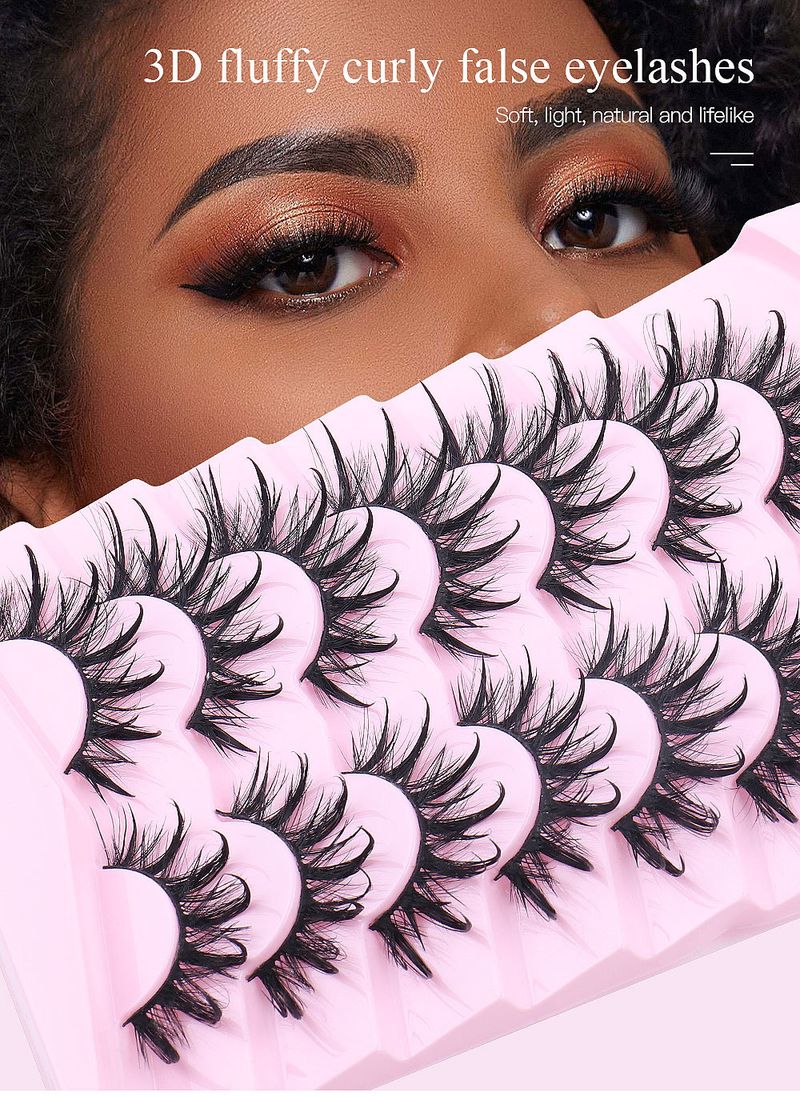 False Eyelashes One Piece False Eyelashes Hard Stem Little Devil Eyelashes Natural Thick Curled Eyelashes_voghion.com