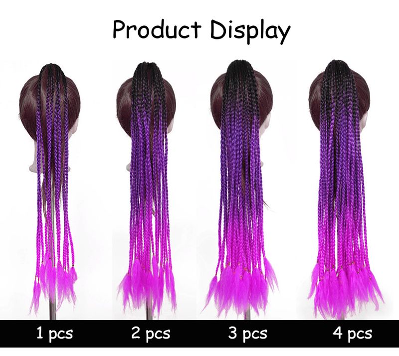 Sintētiskā gradienta krāsa, netīra pīta zirgaste, varavīksnes 30 cm elastīga gumijas lente, zirgastes matu pieaudzēšana meitenēm_voghion.com