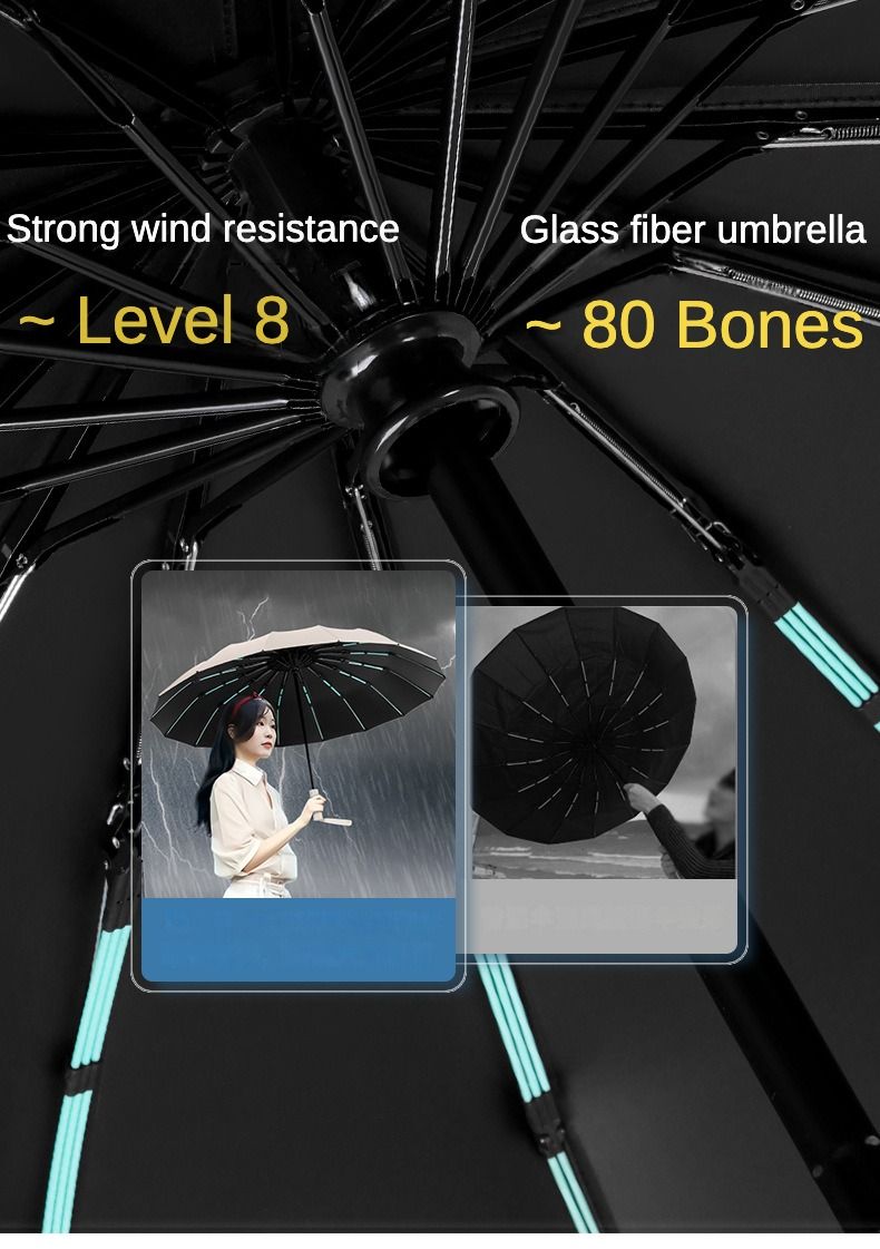 Storm Shield 80-Bone-Regenschirm – wasserdicht, UV-Schutz_voghion.com