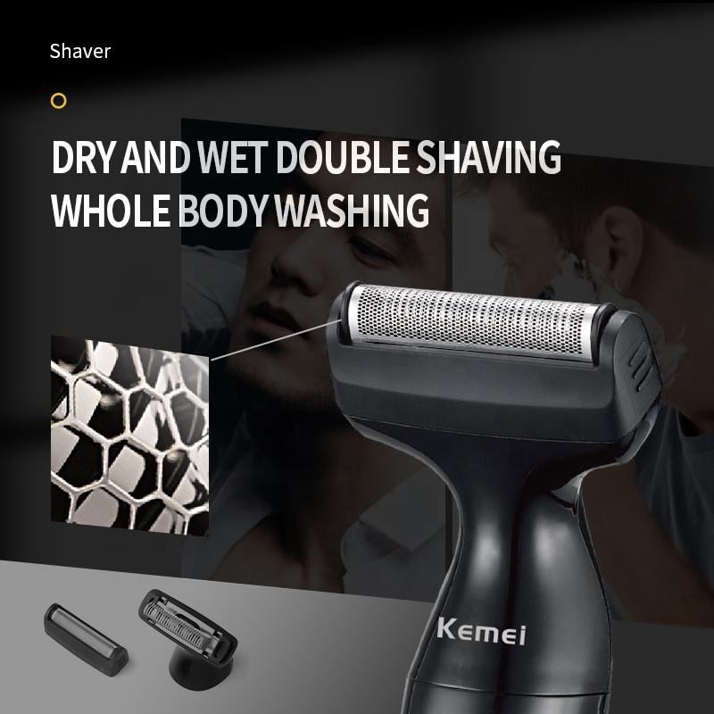 Kemei waterproof 3 In 1 Electric Shaver KM-114 Dry and Wet USB Charging multi-function Mens Shaving hine_voghion.com