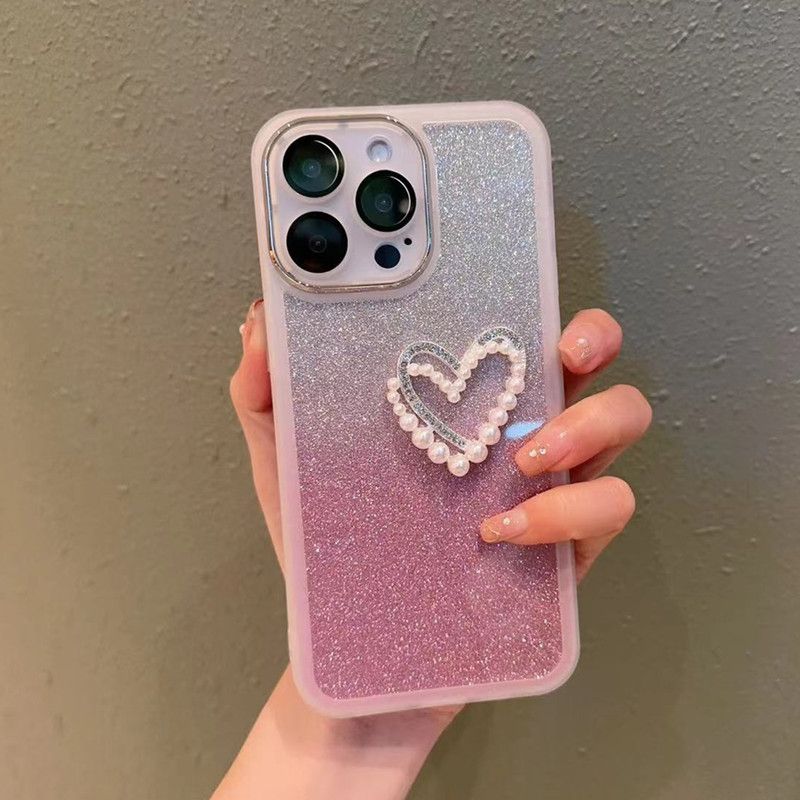 Diamond Bow Heart Telefoonhoesje Voor Xiaomi Redmi 10 Note9 9s Note10s 10A 9 9A 9C 7 Note 8 Pro Siliconen Glitterhoes_voghion.com
