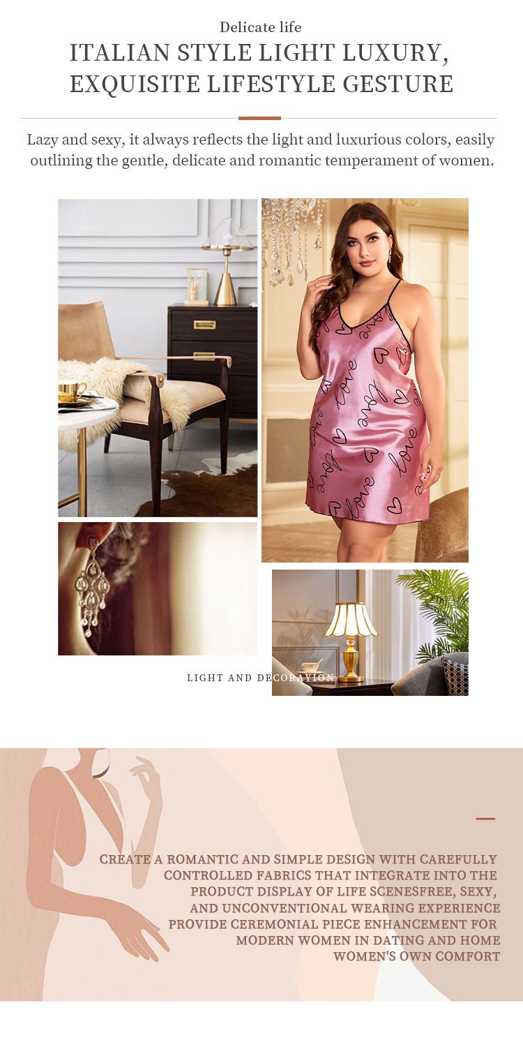 Women's Ice Camisole Nightdress Summer Thin Sexy Backless Silk Printed Nightgown_voghion.com