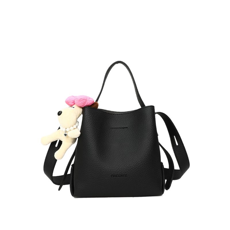 Borsa a tracolla versatile casual chic da donna, secchiello portatile con texture di litchi, stile coreano di nuova nicchia INS_voghion.com