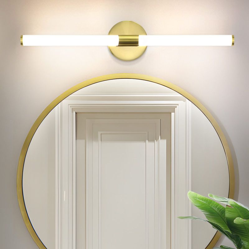 Glitzerlife LED Spiegelleuchte Gold Bad Wandlampe - 8W 60CM Badlampe Wandleuchte 4000K Neutralweiß Modern IP44 Wasserdicht Badlampe Für Badschrank Keller Küche_voghion.com