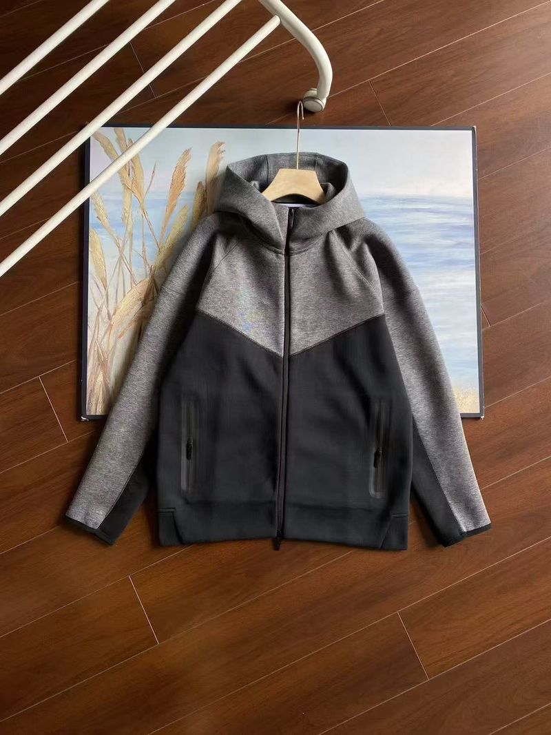 2025 New Men's Color Block Hooded Jacket 54 Loose Wide-Leg Pants 61 Casual Sports Set_voghion.com