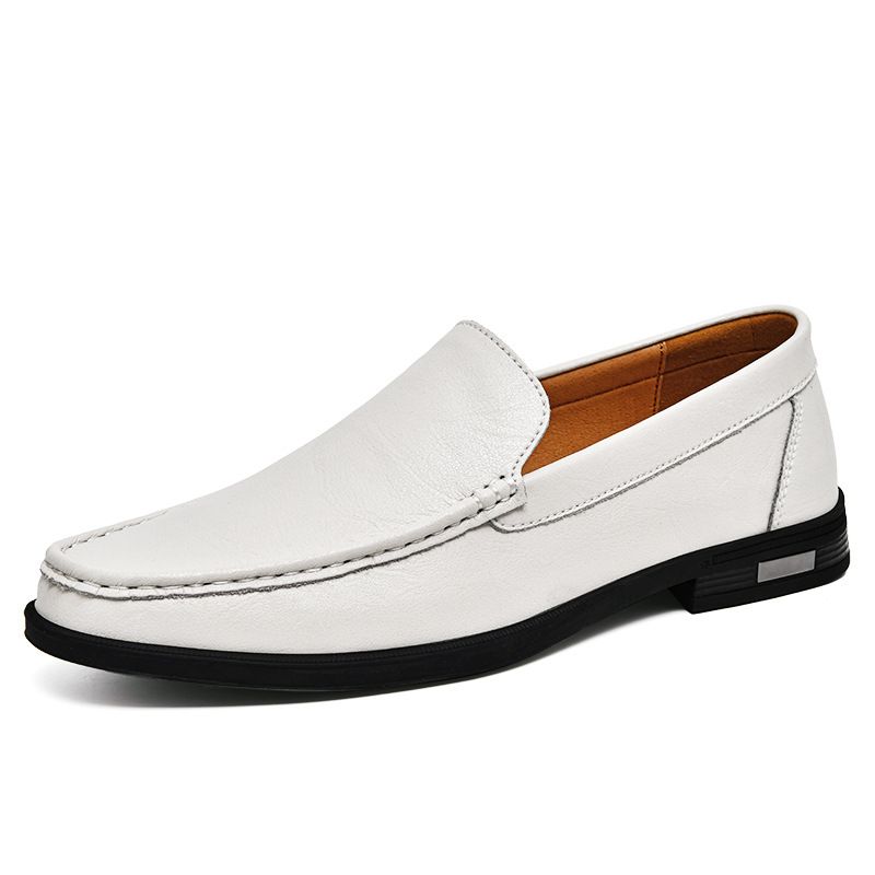 Mocassini da uomo taglia 46 grandi, scarpe casual bianche in stile britannico, scarpe da lavoro formali slip-on in pelle traspiranti_voghion.com