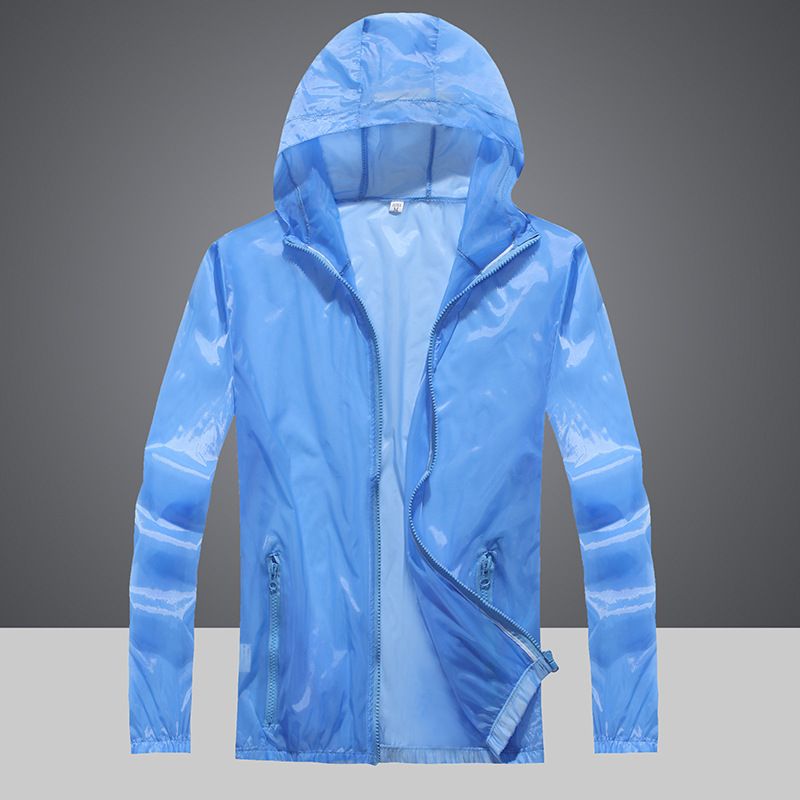 Unschlagbare Qualität für den Sommer für Herren, einfarbige, dünne Sonnenschutzjacke mit Kapuze für den Außenbereich in Übergröße für Teenager, einfacher Angelanzug für Männer_voghion.com