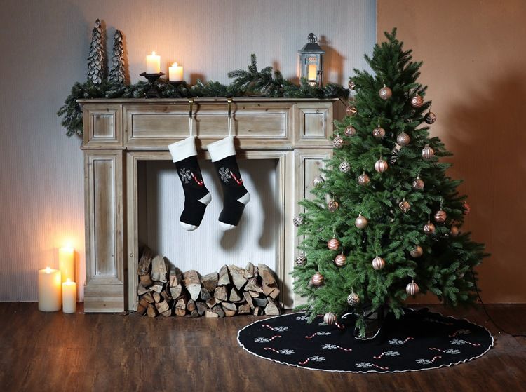 Plush Decorative Knitted Christmas Socks Pendant Cane Candy Snowflake Gift Bag_voghion.com