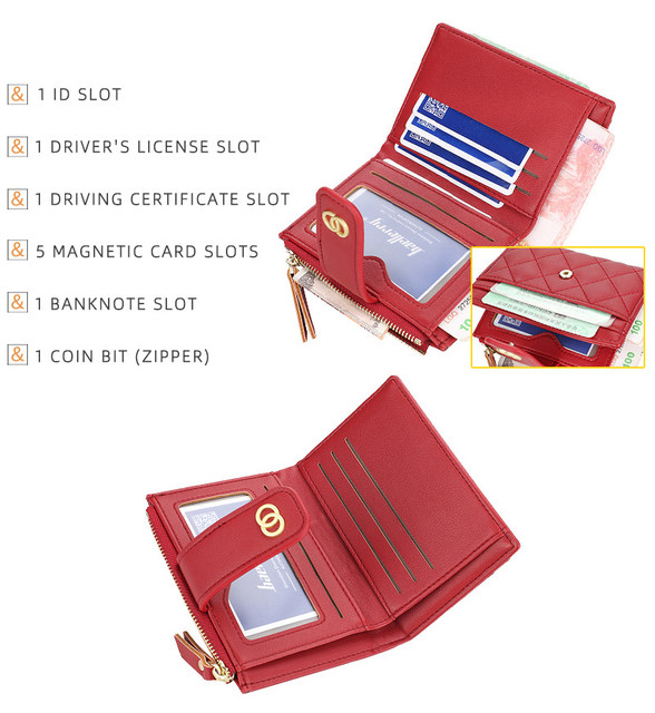 Portafogli in pelle per donne Borse di design di lusso con porta carte Borsa per soldi carina con cerniera Porta monete Monederos Para Mujer_voghion.com
