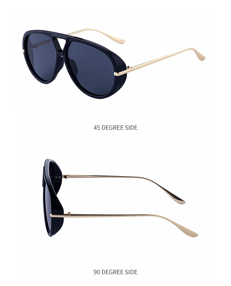 2025 New Aviator Sunglasses - European & American High-End Retro Punk Style Sun Protection Shades, Trendy Eyewear_voghion.com