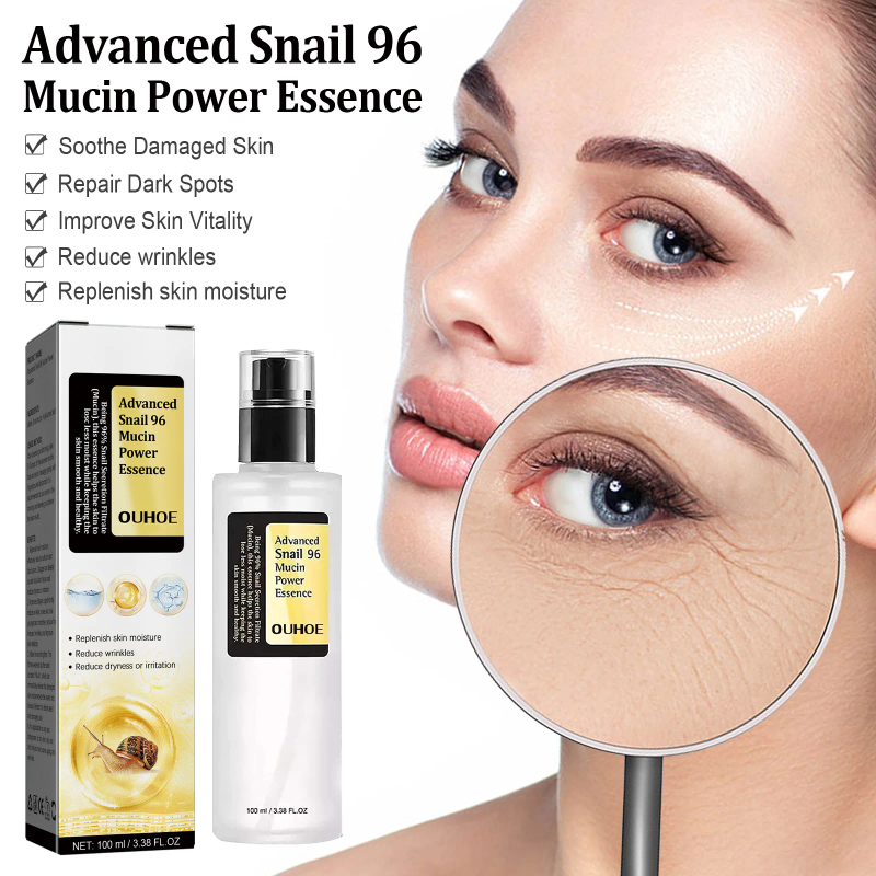 Mucina di lumaca Potere Riparatore Essenza Anti Invecchiamento Siero Viso Macchie scure Trattamento dell'acne Ridurre i pori Nutriente Cura della pelle sensibile_voghion.com