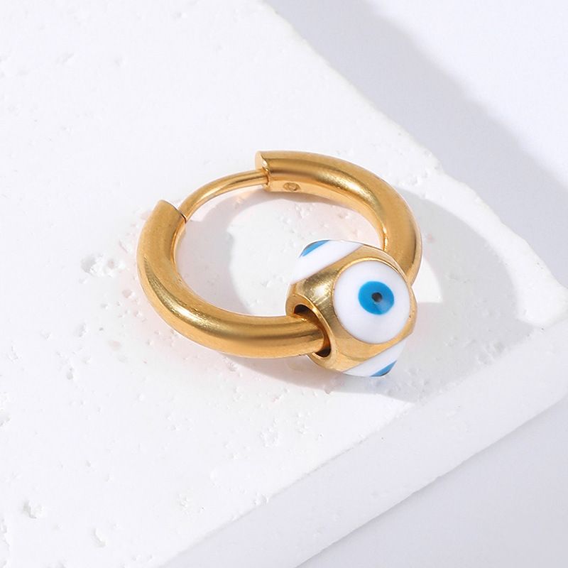 Titan Dämonenauge Anhänger Runde Linie Edelstahl Ohr Manschette Minimalistischen Stil Ohrstecker Schmuck_voghion.com