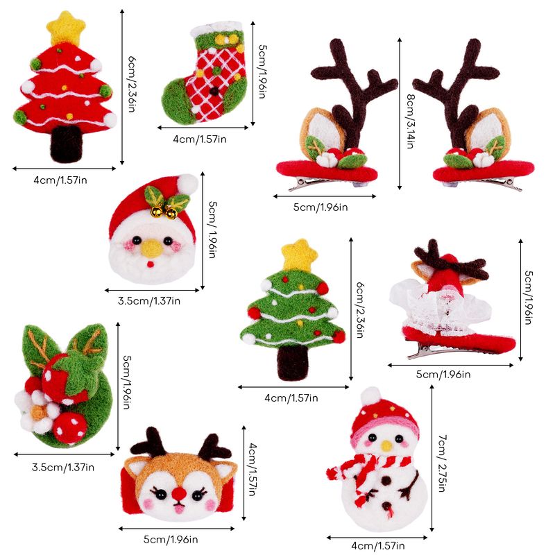 Unisex new Christmas hairpin brooch wool felt poking music handmade diy material package gift pendant_voghion.com