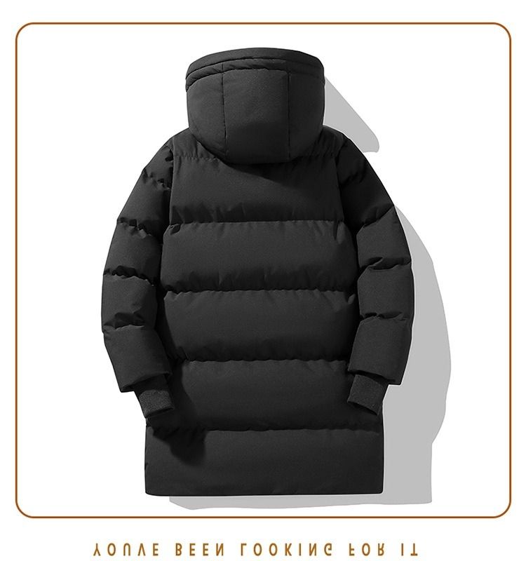Cappotto invernale di media lunghezza per ragazzi adolescenti, giacca imbottita pesante con cappuccio e calda fodera in pile, da indossare tutti i giorni a scuola_voghion.com