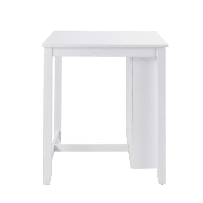36" Modern Dining Table Set For 2 With Charging Station & 3-Tier Adjustable Storage | Space-Saving Kitchen Set With Upholstered Chairs For Small Spaces, Apartment,White_voghion.com