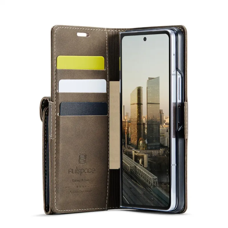 Per Samsung Galaxy Z Fold 6 5 Fold6 Fold5 5G Portafoglio Custodia per telefono cellulare con blocco RFID, porta carte di credito, custodia in pelle PU_voghion.com