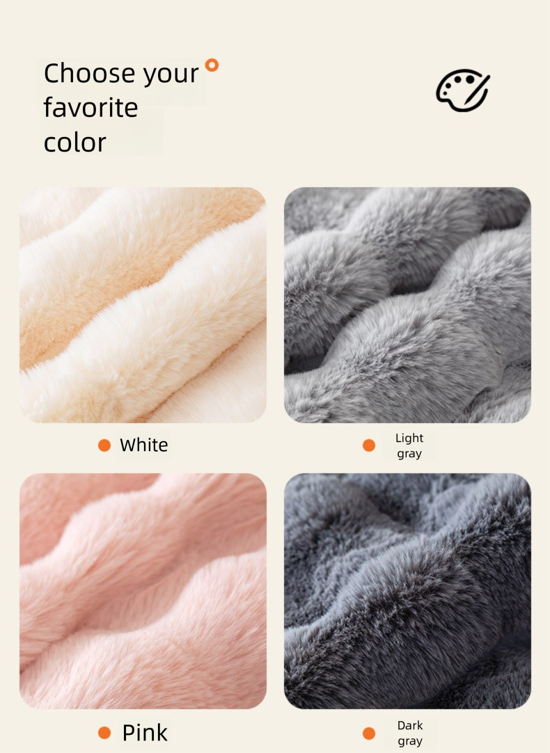 Winter Thickened Warm Bubble Rabbit Plush Sofa Cover Cream Style Non-Slip Cat-Feeling Seat Cushion_voghion.com