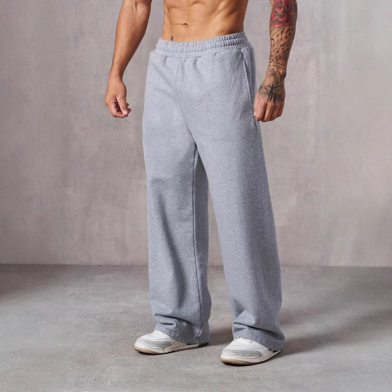 Pantalones deportivos unisex de forro polar para hombre, otoño e invierno, de moda, estilo urbano, holgados y cómodos, con cintura elástica, 2024_voghion.com