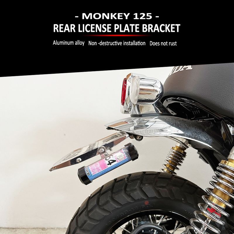 Für Monkey 125 Monkey125 2018-2022 Motorrad-Kennzeichenhalterung Motorrad-Kotflügel-Ordnungs-Rücklicht-Rack_voghion.com
