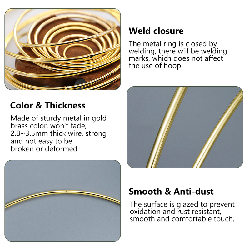 5 8 10 15 20 25 30 35 40cm anneau en métal capteur de rêves cerceau anneaux bricolage cercles ronds en métal anneaux bricolage à la main capteur de rêves_voghion.com