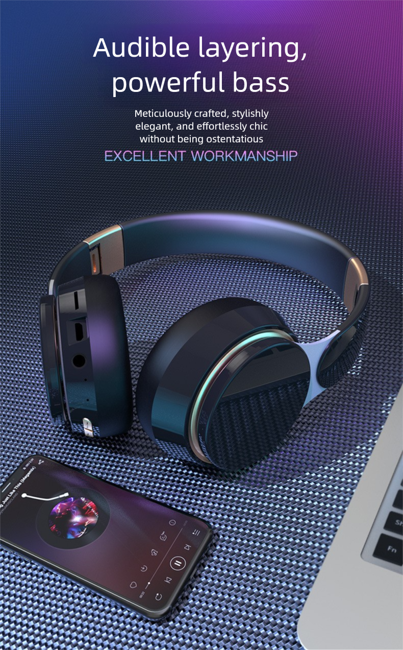 FG-07S Kablosuz Bluetooth Kulaklık Katlanabilir Teleskopik Ağır Bas Stereo Kart Yuvası Spor Bilgisayar Kulak Üstü_voghion.com