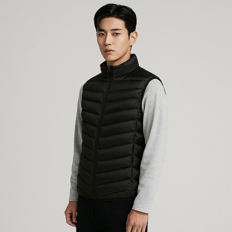 Herren 90 Velvet Neue Herren Stehkragenweste Weißer Entensamt Leichte Daunenjacke Tanktop Großer Mantel_voghion.com