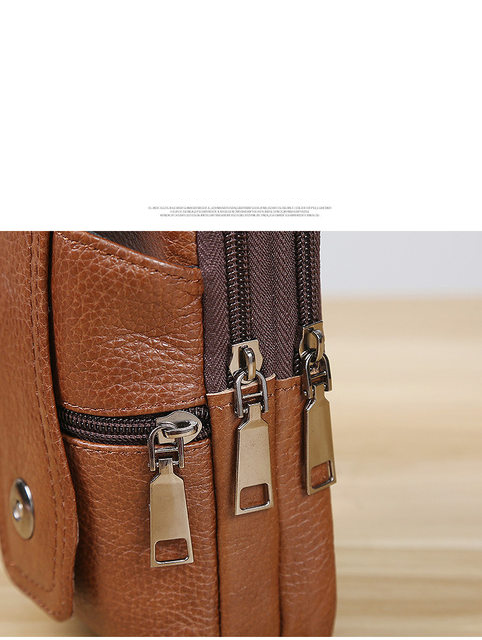Männer Lieder Taillebeutel Grouss Kapazitéit Gürteltasch Braun Schëllertaschen Crossbody Taschen Multilayer Schnalle Handytasch Hënnertasch_voghion.com