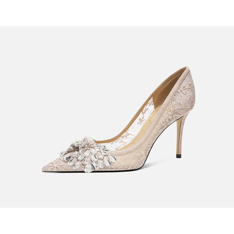 Nouvelles chaussures à talons hauts à bout pointu et à lacets, élégantes et à la mode, style décontracté et décontracté_voghion.com