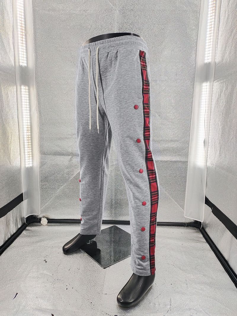 Klassische, gerade geschnittene Freizeithose mit Knopfleiste für Herren – atmungsaktives Polyester, bequeme Passform für Outdoor- und Alltagskleidung (Weiß/Schwarz_voghion.com