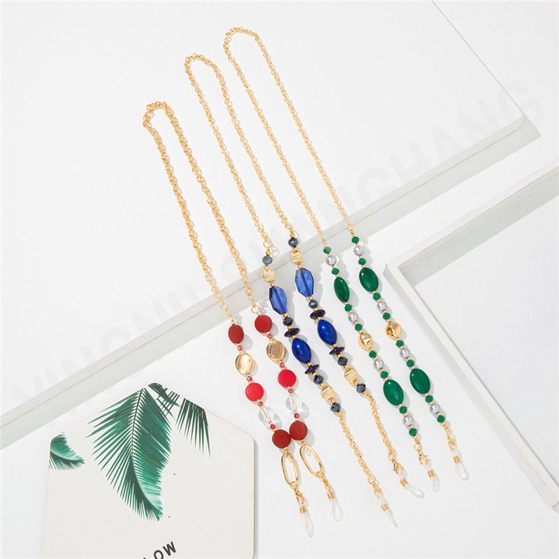 Bohemian Style Acrylic Resin Decorative Glasses Anti-Lost Mask Chain_voghion.com