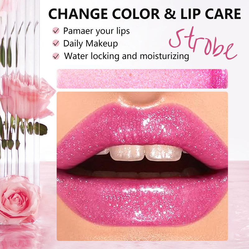 Brillo labial con aceite que cambia de temperatura, diluye y suaviza las líneas finas, hidrata y previene los labios agrietados. Brillo labial que cambia de color._voghion.com