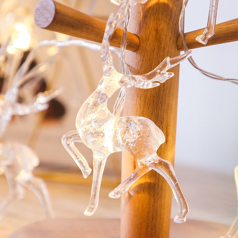 Guirlande lumineuse LED de Noël en forme de renne, blanc chaud et multicolore, avec piles, USB ou prise secteur, décoration d'intérieur/extérieur pour la maison, le centre commercial ou l'hôtel._voghion.com