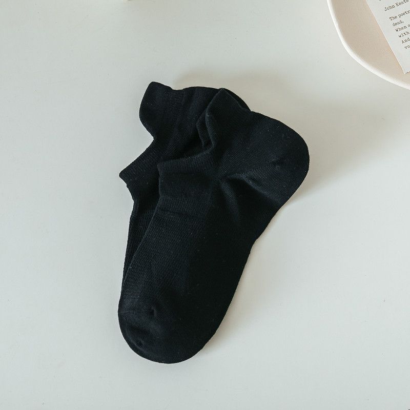 Calzini invisibili in cotone traspirante anti-sudore, da uomo, in tinta unita, con tacco largo e corti, 2025d_voghion.com
