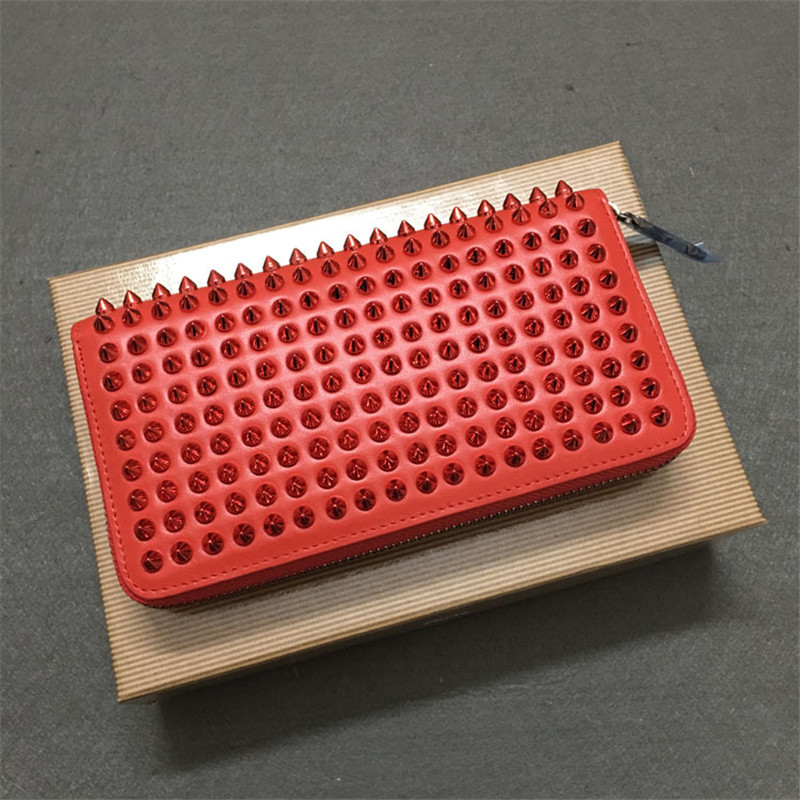 2022 neue Marke Design Punk Lange Zipper Niet Brieftasche Top Qualität Männer Frauen PU Leder Geldbörse_voghion.com