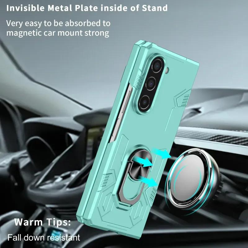 PC Armor Car Ring Stand Phone Hard Case For Samsung Galaxy Z Fold 7 6 5 4 3 2 1 5G Magnetic Camera Lens Non-Slip_voghion.com