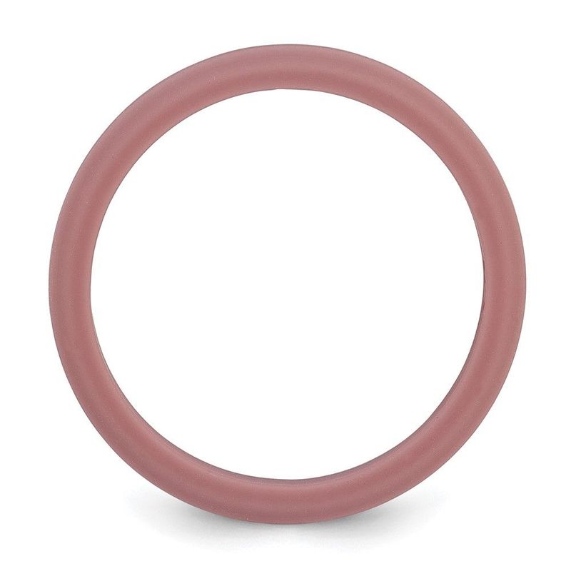 Silicone Rose Pink 4mm Ridged Edge Band_voghion.com