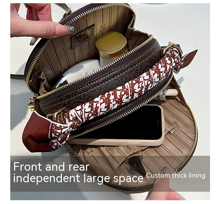 Borsa per torta rotonda Borsa a tracolla diagonale da donna piccola borsa rotonda Borsa moda autunno e inverno_voghion.com