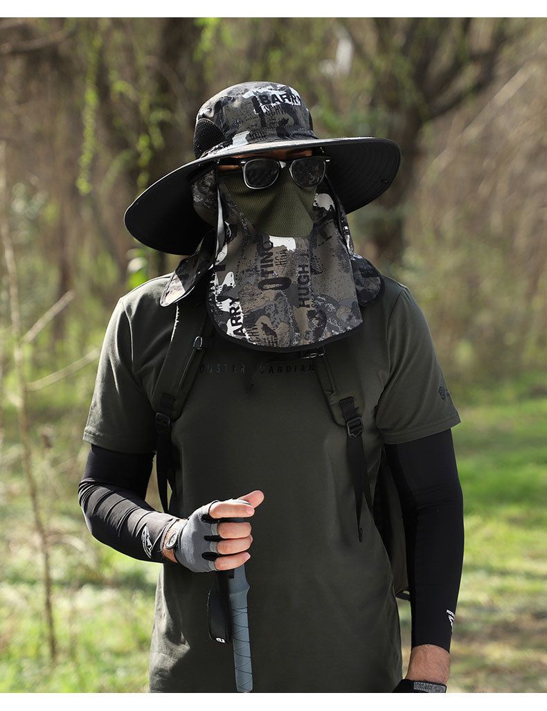 Men's Extra Large Sun Hat With Neck Cover - UPF 50+ Wide Brim Fishing Hat For Big Head Lightweight & Breathable For Outdoor Activities_voghion.com