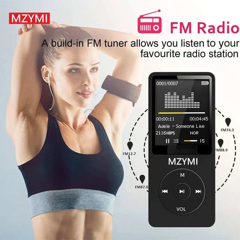 MZYMI MP3 MP4 -soitin kaiutin FM-radio digitaalinen näyttö Bluetooth taskuaudio walkman juoksu kävelymusiikki_voghion.com